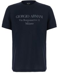 Giorgio Armani - Crew Neck T-Shirt Cotton T-Shirts - Lyst