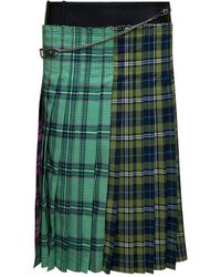 ANDERSSON BELL - Midi Skirt With Chain And Check Motif In Fabric - Lyst
