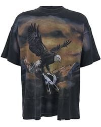 Represent - T-Shirt Girocollo Con Maxi Stampa Grafica Su Fronte E Retro - Lyst