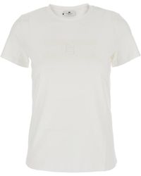 Elisabetta Franchi - T-Shirt With Embroidered Logo On The Front - Lyst