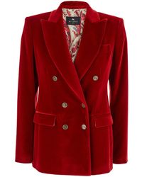 Etro - Double-Breasted Jacket With Peak Revers - Lyst