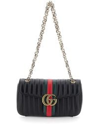 Gucci - Crossbody Bag With Sliding Strap And Web Stripe With Gg Pl - Lyst