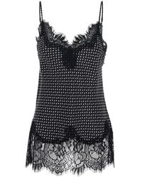 Gold Hawk - Top With V-Neck And All-Over Print And Lace Details In - Lyst