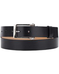 McQueen - 'Twin Skull' Belt With Logo Detail On The Buckle - Lyst