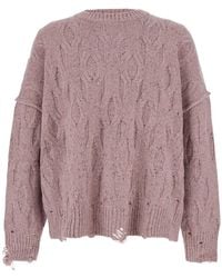 Represent - Distress Knit Sweater With Round Neckline And Long Sleeves I - Lyst