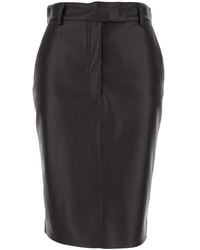 Le Plain - Leather Skirt With Hidden Front Closure For - Lyst