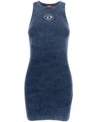 DIESEL - Crewneck Sleeveless Dress With Cut-Out Logo On The Front - Lyst