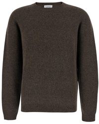 Roberto Collina - Crew Neck Sweater With Ribbed Details - Lyst