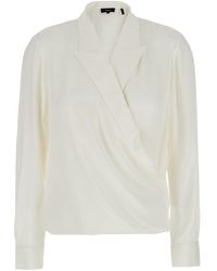 Theory - Blusa Con Revers A Lancia E Scollo Incrociato - Lyst