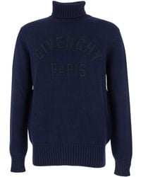 Givenchy - Turtleneck Sweater With Logo Lettering On The Front - Lyst