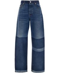 Gucci - Jeans A Cinque Tasche Con Effetto Schiarito E Patch Logo Sul Ret - Lyst