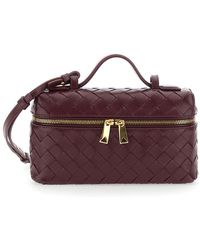 Bottega Veneta - 'Bang Bang' Bordeaux Crossbody Bag With Adjustable And Removable Strap And Intreccio Motif - Lyst