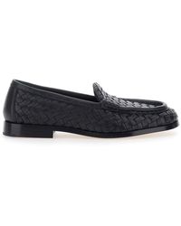 Bottega Veneta - 'Silenzio' Loafers With Rounded Toe And Intreccio - Lyst