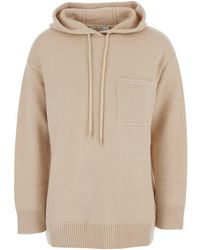 Max Mara - 'Liana' Sweater With Drawstring Hood And Dropped Should - Lyst