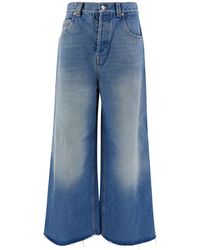 Gucci - 'Skate' Light Wide Jeans With Logo Patch - Lyst