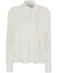 McQueen - Blouse With Scarf Detail On The Front - Lyst