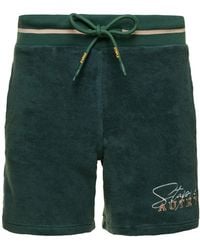 Autry - Green Bermuda Shorts With Drawstring And Staple X Logo Detail In Jersey - Lyst