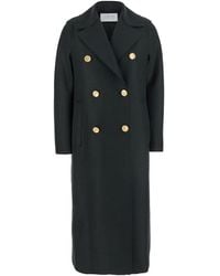 Harris Wharf London - Double-Breasted Coat With Wide Notched Reve - Lyst
