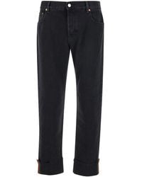 Gucci - Jeans With High Waist And Web Detail - Lyst