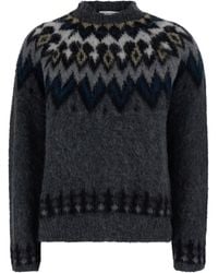 Jucca - Crewneck Sweater With Geometric Motif All-Over - Lyst