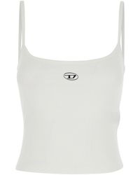 DIESEL - Top With Thin Straps And D-Logo Plaque On The Front - Lyst