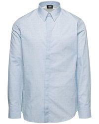 Fendi - Shirt Ff Logo Long Sleeve Cotton - Lyst