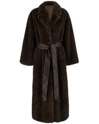 Le Plain - Long Faux Fur Coat Characterized By A Soft Fur And Front Closu - Lyst