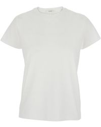 The Row - 'Florine' Crewneck T-Shirt With Short Sleeves And Brushe - Lyst