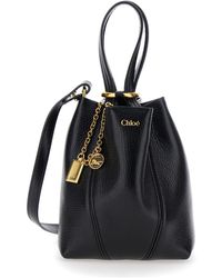 Chloé - Borsa A Spalla 'Spin' Con Logo Letterin Sul Fronte E Tracolla Re - Lyst