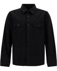 Tom Ford - Black Shirt With Tonal Buttons And Patch Pockets In Cotton Man - Lyst