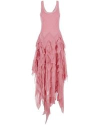 Blumarine - Long Chiffon Dress Look43 Dress With V-Neck And Ruffles - Lyst