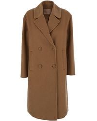 Twinset - Double-Breasted Coat With Notched Revers - Lyst