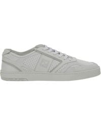 Fendi - Low Top Sneakers With Ff Detail And Perforated Design - Lyst