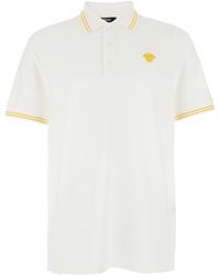 Versace - Polo Con Colletto Classico E Ricamo Medusa Sul Fronte - Lyst