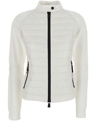 Moncler - Cardigan With Stand-Up Collar And Logo On The Sleeve - Lyst