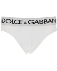 Dolce & Gabbana - Briefs With Elastic Waist And Logo Lettering - Lyst