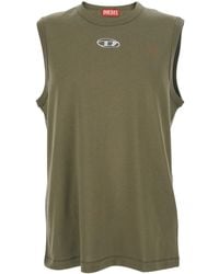 DIESEL - 'T-Bisco-Iod' Sleeveless Top With Logo Detail On The Front - Lyst