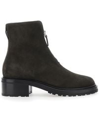The Row - Low-Heeled Ankle Boots With Front Zip Closure - Lyst