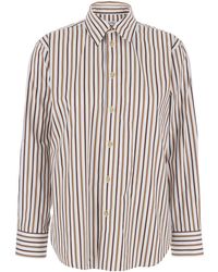 Bottega Veneta - Camicia Con Colletto Classico E Motivo A Righe All-Over - Lyst