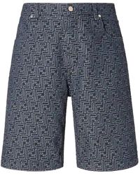 Fendi - Bermuda Con Passanti Per Cinture E Motivo Ff All-Over - Lyst