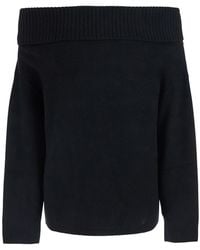 Loulou de Saison - Sibyl Off-Shoulder Sweater With Boat Neck And Long Sl - Lyst