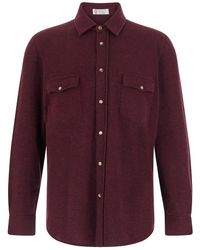 Brunello Cucinelli - Jacket With Classic Collar And Patch Pocke - Lyst