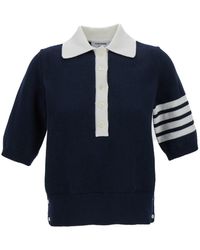 Thom Browne - Polo Shirt With 4Bar Detail - Lyst