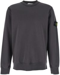 Stone Island - Sweatshirt With Removable Compass Logo Applied On Th - Lyst