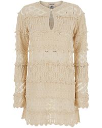 Semicouture - Dress 'Crochet Dress' With Cotton Lace Details For W - Lyst