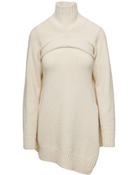 Jil Sander - Cream Two-Piece Sweater With High-Neck - Lyst