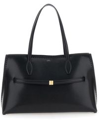 TOTEME - 'Lounge' Tote Bag With Embroidered Details And Embossed L - Lyst