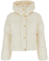 Elisabetta Franchi - Jacket With Removable Hood And Logo Patch On The Sleeve - Lyst