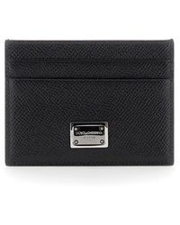 Dolce & Gabbana - Card Holder With Logo Plaque On The Front - Lyst