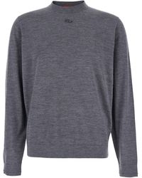 DIESEL - 'K-Valiam' Crewneck Sweater With Logo Embroidery On The Front - Lyst